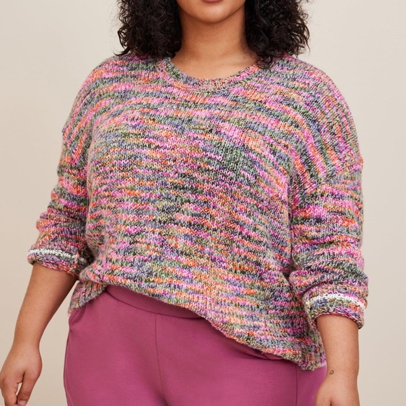 Torrid Spacedye Pullover Drop Shoulder Crop Sweater - Picture 1 of 5